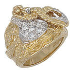 9ct Yellow Gold Cubic Zirconia Saddle Ring