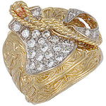 9ct Yellow Gold Cubic Zirconia Saddle Ring