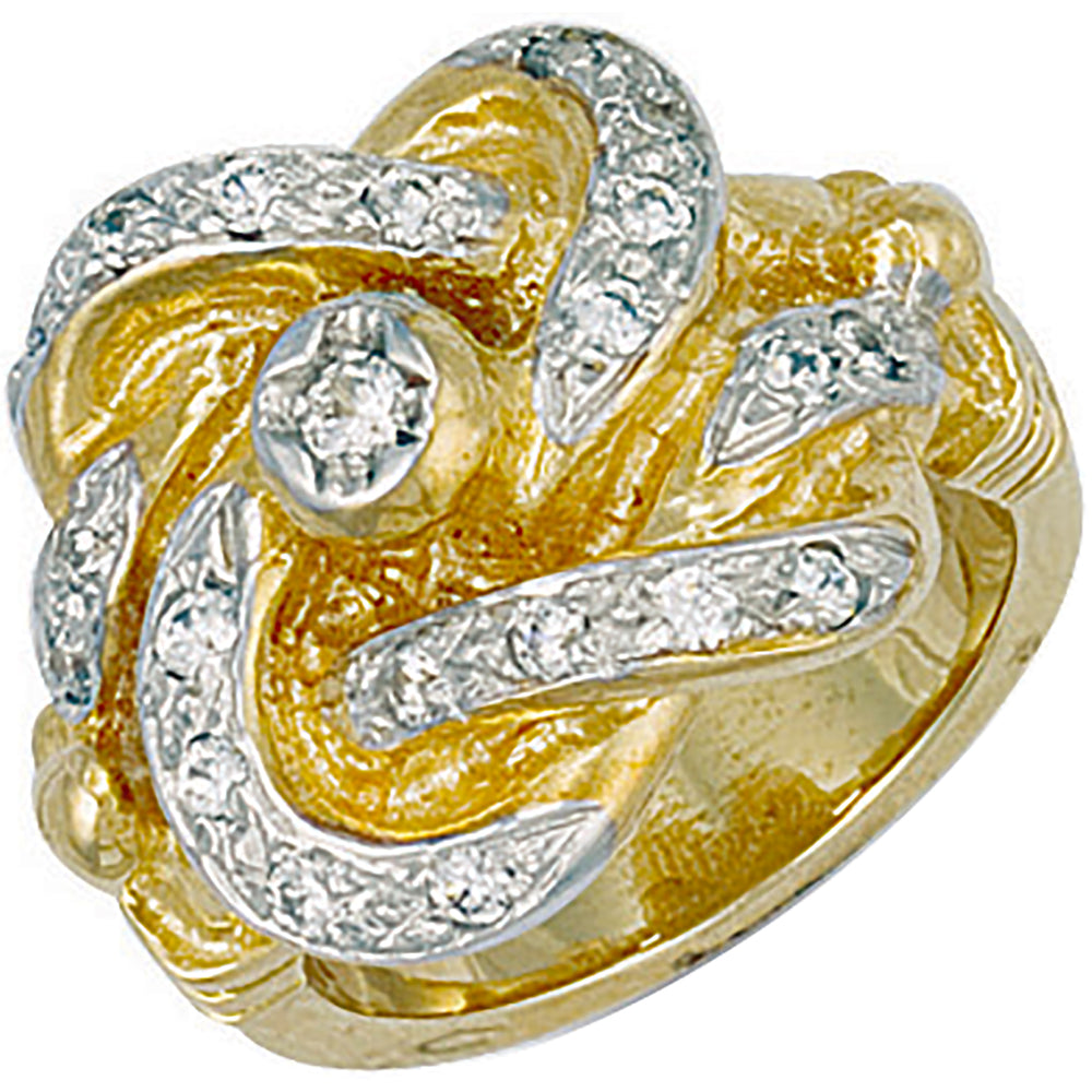 9ct Yellow Gold Cubic Zirconia Knot Ring