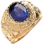 9ct Yellow Gold Blue Baby Collage Ring