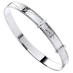 Silver 7mm Expandable Diamond Cut Bangle