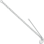 Silver Open Curb & Padlock Charm Baby 6" Bracelet