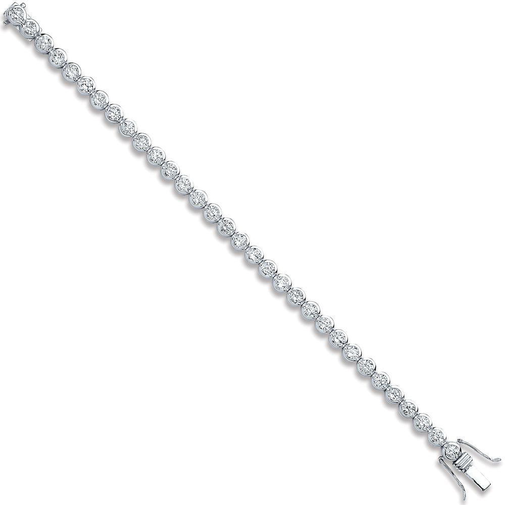 Silver Rubover Cubic Zirconia Tennis Bracelet