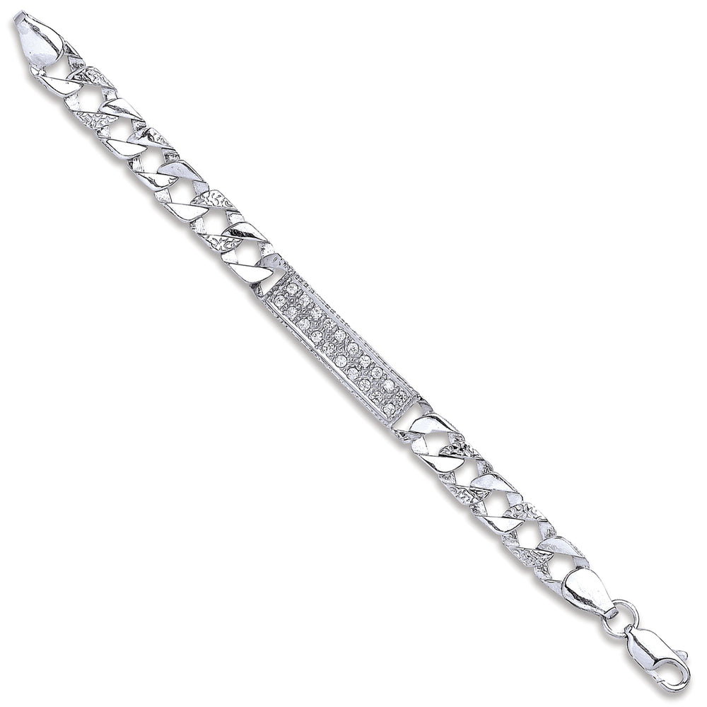 Silver Cubic Zirconia ID Baby 6" Bracelet