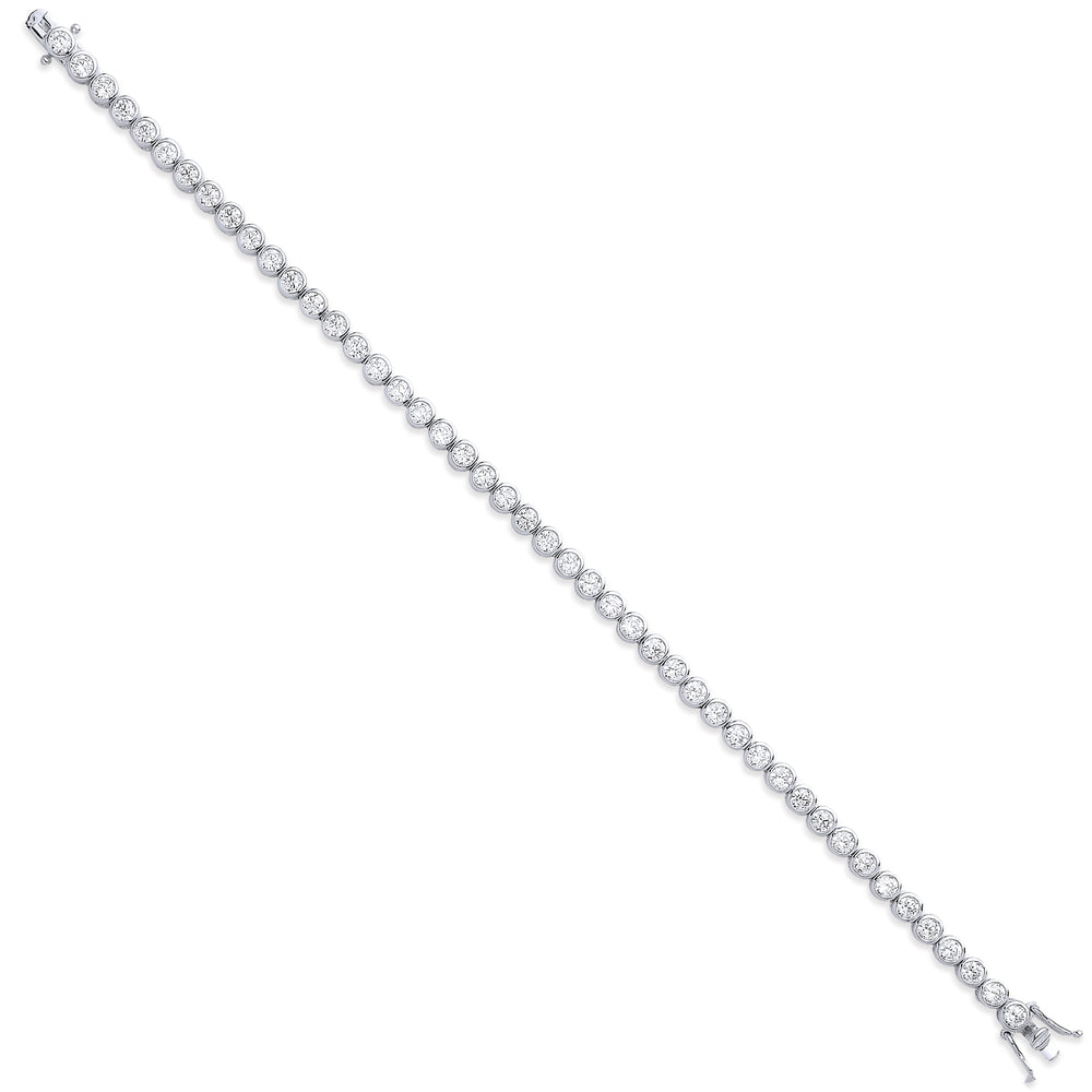 Silver Rubover 3.7mm Cubic Zirconia Tennis Bracelet