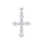 Silver Baguette Cubic Zirconia Cross