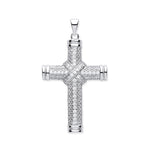 Silver Fancy Cubic Zirconia Kiss Cross