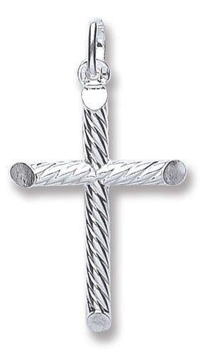 Silver Fancy Tubed Cross