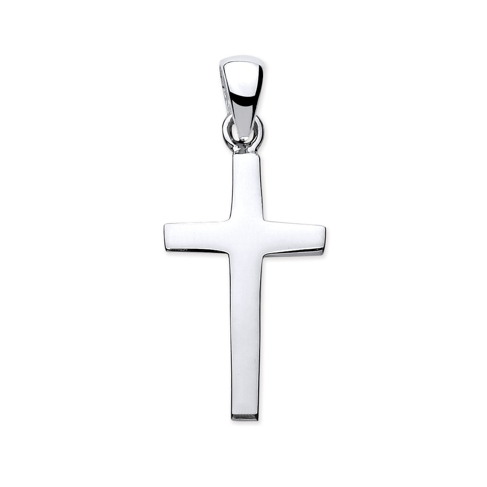 Silver Solid Plain Cross