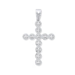 Silver Cubic Zirconia Halo Style Fancy Cross