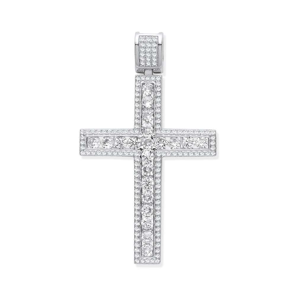 Silver Cubic Zirconia Fancy Cross