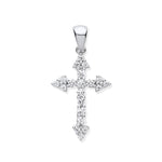 Silver Small Cubic Zirconia Fancy Cross