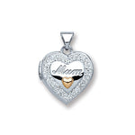 Silver Heart Mum with Crystals Locket