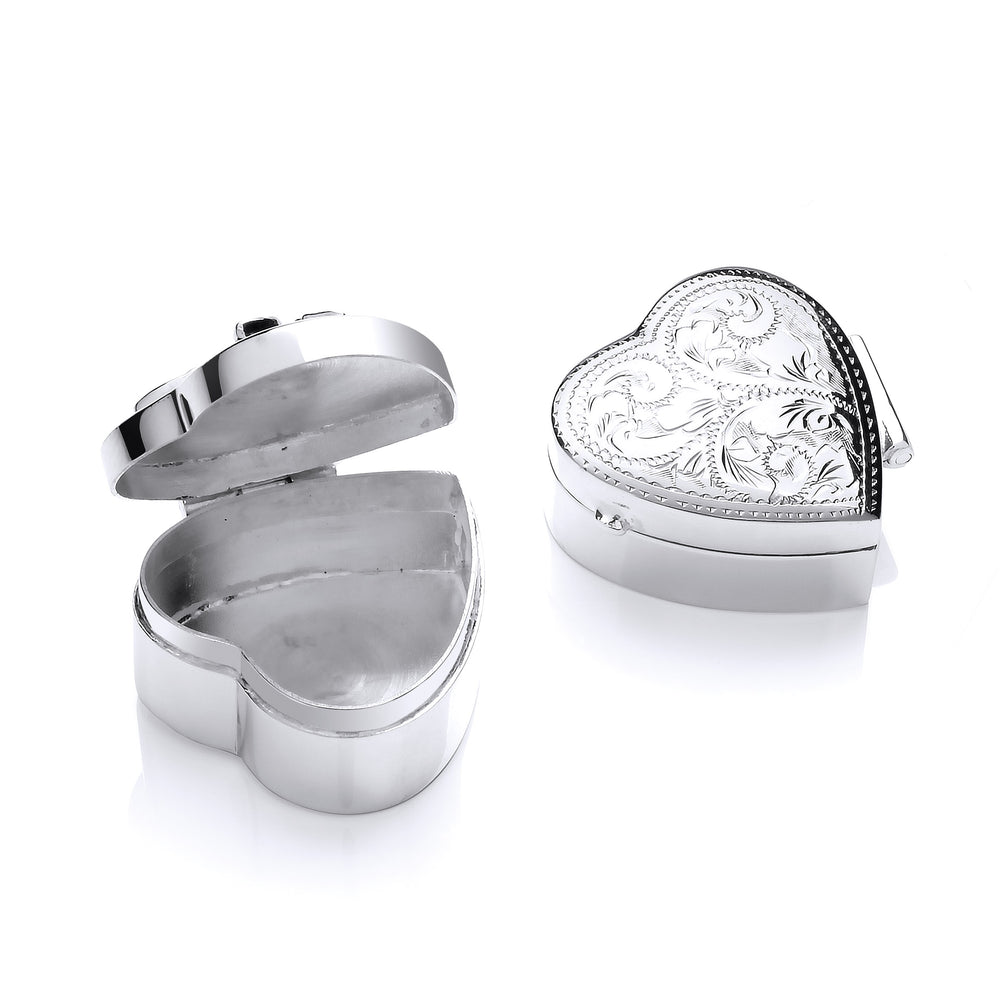 Silver Trinket (Pill) Heart Design Box