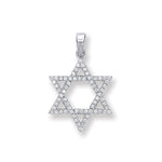 Silver Cubic Zirconia Star Of David Pendant