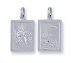 Silver Double Sided Rectangular St Christopher Pendant