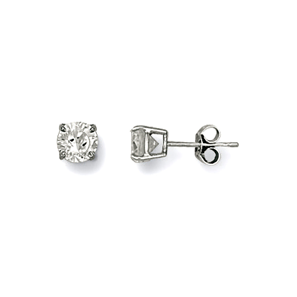 9ct White Gold 6mm Claw Set Cubic Zirconia Studs