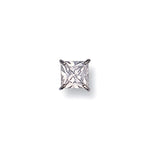 9ct White Gold 6mm Gents Claw Set Princess Cut Cubic Zirconia MAN Stud