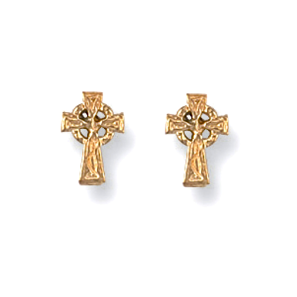 9ct Yellow Gold Celtic Cross Studs