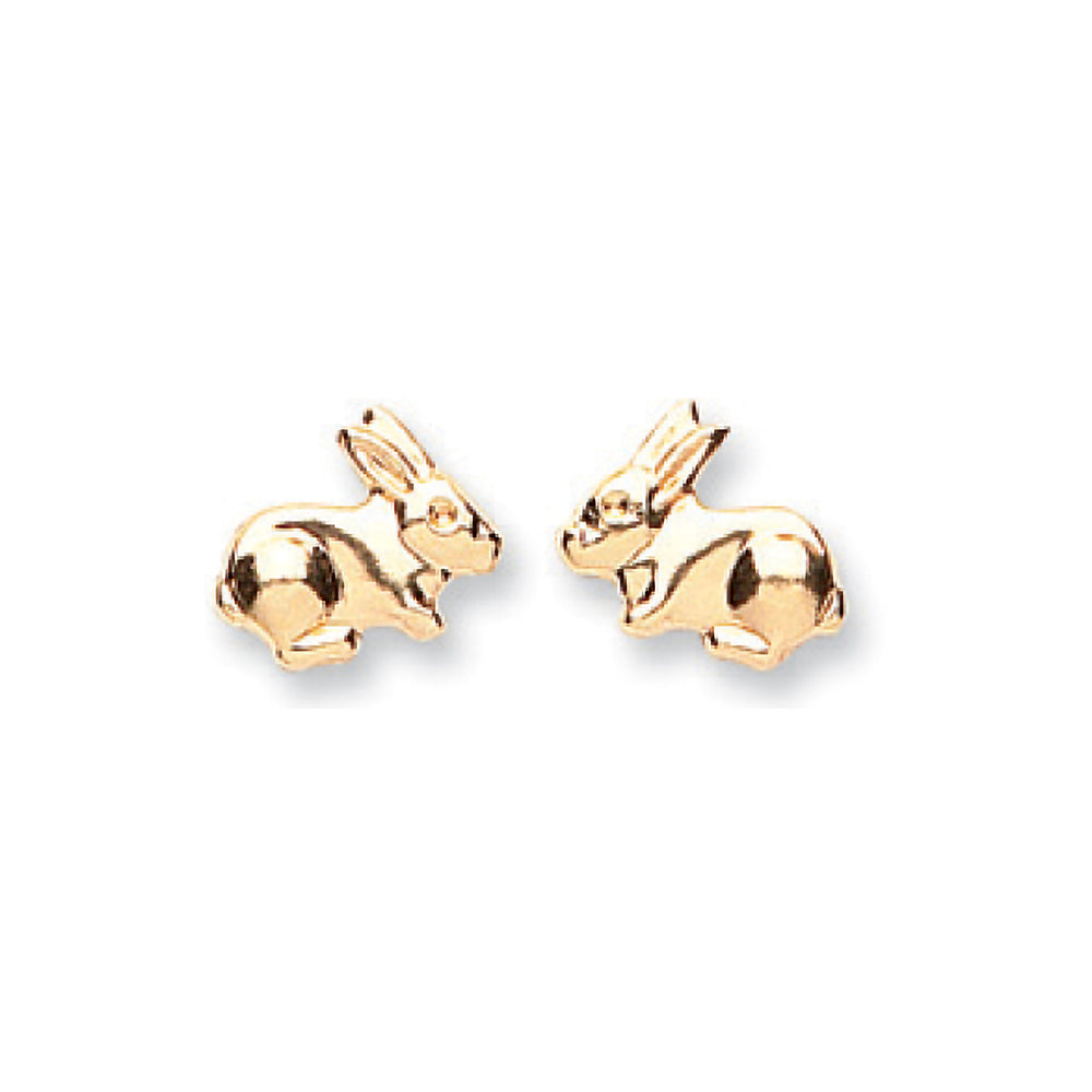 9ct Yellow Gold Rabbit Studs