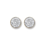 9ct Gold Round Crystals Stud