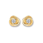 9ct Gold Cubic Zirconia Knot Stud