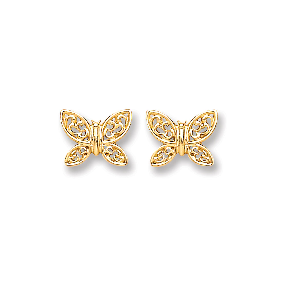 9ct Gold Butterfly Stud