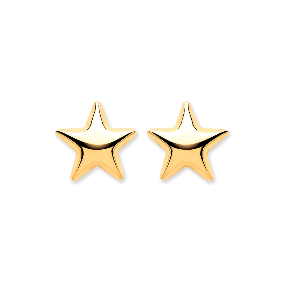 9ct Yellow Gold Star Stud