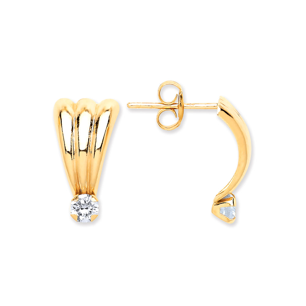 9ct Yellow Gold Cubic Zirconia Stud Earrings