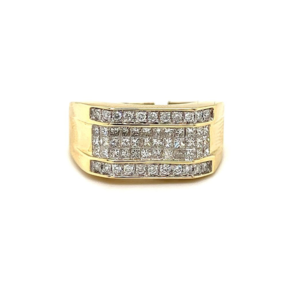 Large Gents Line Diamond Ring