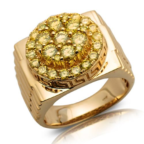 10KT Gents Yellow Diamond Ring 2.75ct