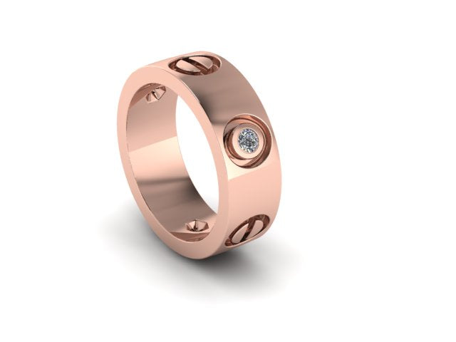 Screw Band Ring (Alternate Diamond/Screw)