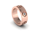 Screw Band Ring (Alternate Diamond/Screw)