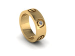 Screw Band Ring (Alternate Diamond/Screw)